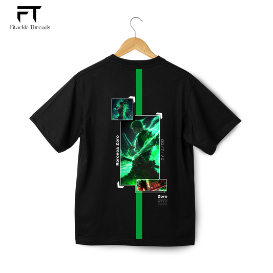 Roronoa Zoro Oversized Black T-Shirt – One Piece Edition